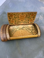 Antique Wood Straw Marquetry Snuff Box Etui With Napoleon Bonaparte Image