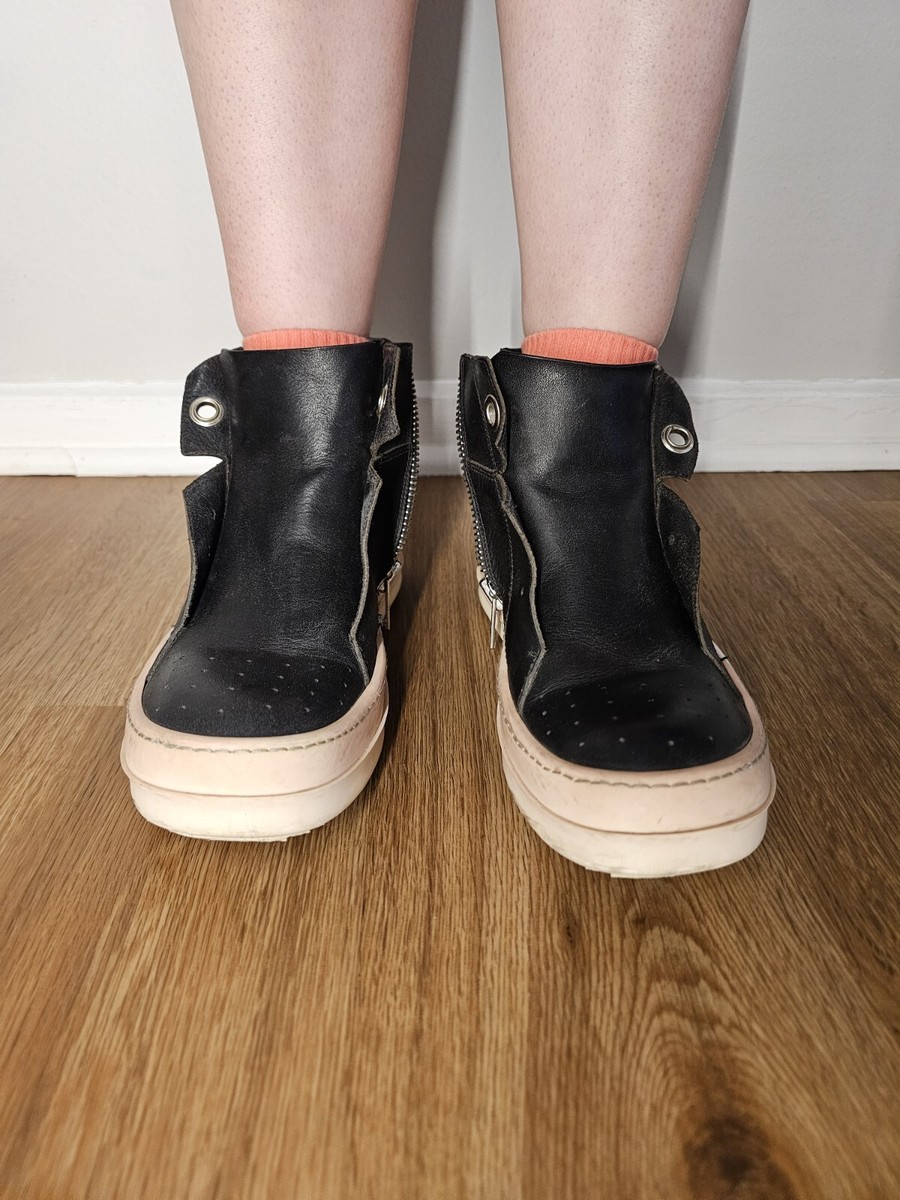 RICK OWENSアイランドダンク DUNKハイトップスニーカー35 $1.2K NEW RICK OWENS ISLAND DUNK BLACK HI-TOP SNEAKERS M