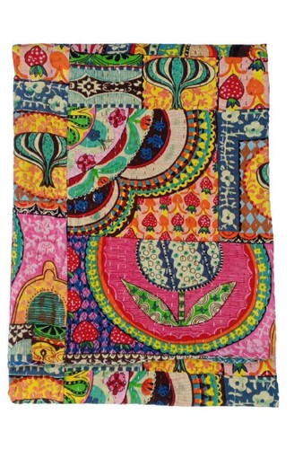 Vintage Kantha Multi Color Patchwork Design Kantha Quilt Throw Queen/King Size - Picture 9 of 15