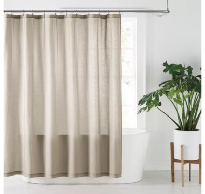 Nestwell 72-Inch x 72-Inch Solid Hemp Shower Curtain in Dove Tan