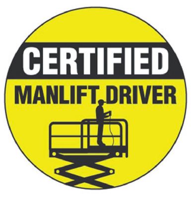 Certified Manlift Driver Hard Hat Decal Hardhat Sticker Helmet Label H117