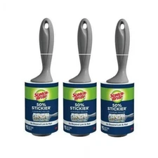 Scotch Brite 3M Lint Roller 50% Stickier 95 Sheets Pet Hair, Crumbs 3 Pack