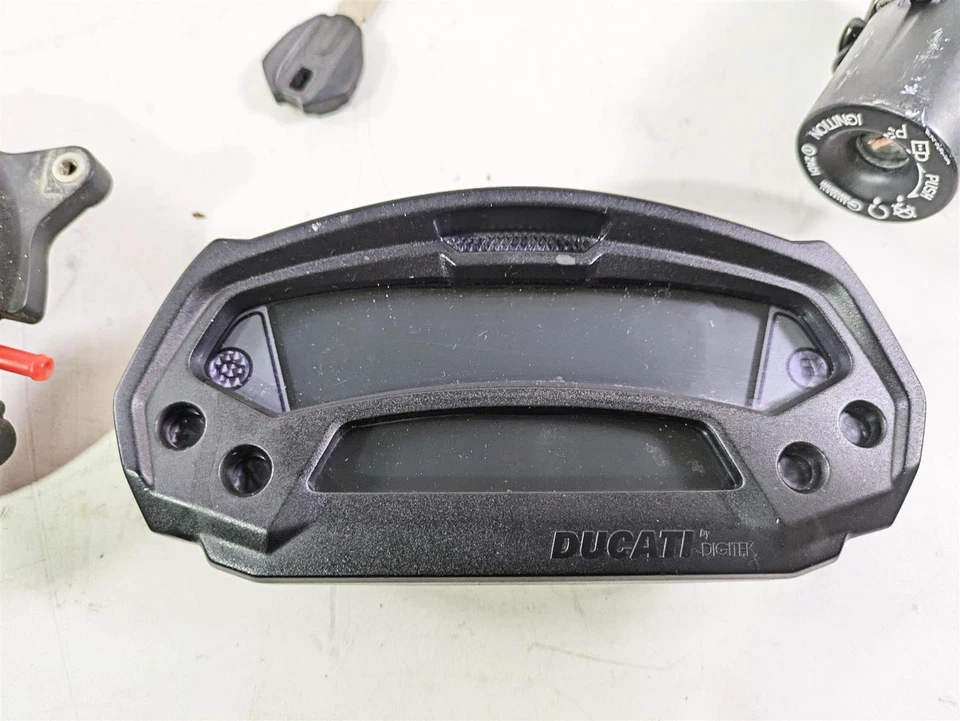 2009 Ducati Monster 1100 S Speedometer Gauge 19K Ignition Switch Key 40610703A - Image 3 of 4