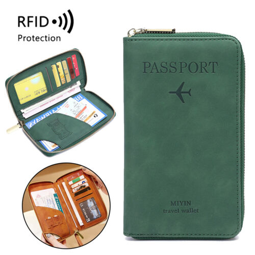 RFID Blocking Passport Holder Family Travel Wallet Document Organizer Bag Case