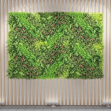 40" Artificial Mix 3D Leaf Mat Wall Hedge Decor Privacy Fence Panel Grass  09