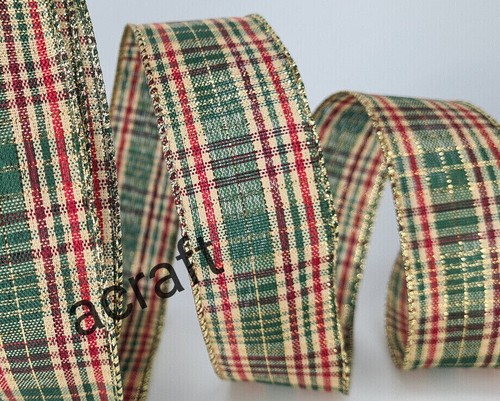 Christmas Ribbon Wired Edge 63mm x 1m Gift Wrapping Decoration Craft Bow Making - Picture 27 of 50