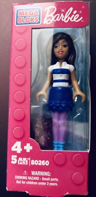 Mega Bloks Barbie Collectible Mini Figure Doll 2.25  Toy Latina Long Loose Hair