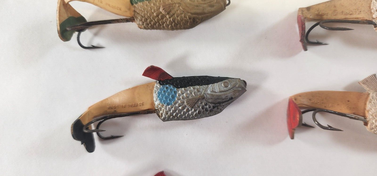 Grand leurre de pêche vintage Vivif Made in France caoutchouc