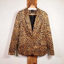 Scotch & Soda Maison Scotch Club Voyage Leopard Print Velvet Blazer Size Medium