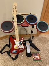 Xbox One Rock Band 4 Target Exclusive Red Bundle Fender Wireless Guitar Drums