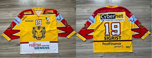 SCL TIGERS LANGNAU HOCKEY JERSEY SWITZERLAND VINTAGE MATCH WORN # 19 SIGRIST