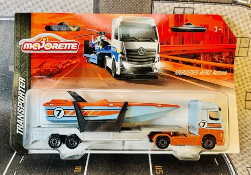 Majorette Mercedes Benz Actros Bootstransporter NEU (K02) - Bild 1 von 2
