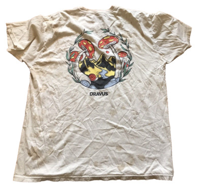 Dravus Camping Tripping Mushroom Graphic T-shirt Men Large Black