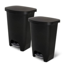 13 Gallon Trash Can W/ Clorox Odor Protection 2 Pack Plastic Kitchen Waste Bin
