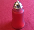 Lovely Red Victorian Glass Salt Shaker with Handpainted Flowers Design, Fenton ? — photo 3