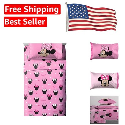 Disney Minnie Mouse Ultra-Soft 4-Piece Full Sheet Set for Kids' Bedrooms