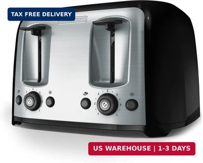 BLACK+DECKER 4-Slice Toaster, Extra Wide Slots, 7 Shade Settings, 1400 Watts, Fr