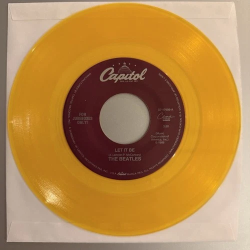 The Beatles Let It Be 7" Yellow Vinyl Single Capitol Records
