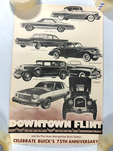 Buick 75th Anniversary Poster Flint Michigan June 1978 Metro Buick Dealers