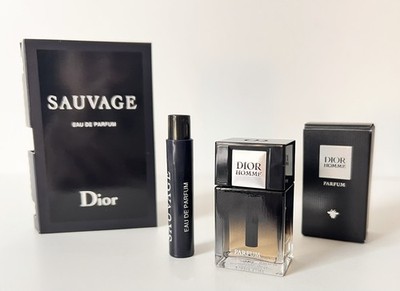 DIOR HOMME Parfum Deluxe Mini Travel Sample  7.5 ML .25 OZ + Sauvage EDP Spray