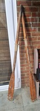 Vintage Estuary Marine 65” Pair Wooden Rowing Oars Essex Nautical Decor