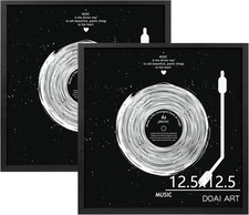 12.5x12.5 Record Frame 2 Pack, Black 12x12 Vinyl Frame The Wall Display 12 Inc