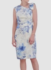 Vince Camuto Women's White Asymmetric Neck Metallic Dress Size 8