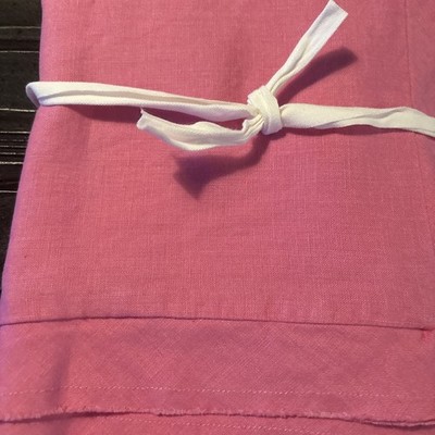 Set /2 Pottery Barn Belgian Linen Double Flange Shams  Euro Pink Tulip * Read*