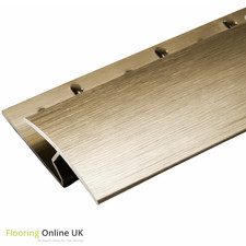 0.9m Aluminium Carpet to Laminate/Wood Door Threshold Bar Z Edge Brushed Brass