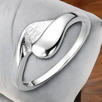 Damen Ring 925 Sterling Silber Eismatt Silberring