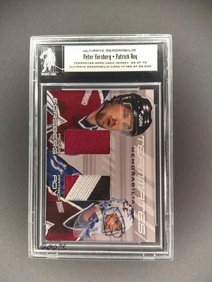 FORSBERG & ROY 2000-01 BAP Teammates MEM DUAL  Jersey Patch Card #TM-15 /70