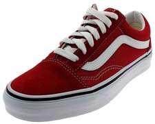 Vans Womens Old Skool Shoes Racing Red/True White Authentic New