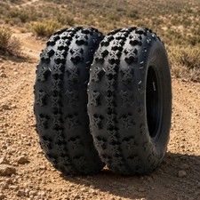 2 Pack 22x7-10 Atv Tires 22x7x10 4pr Front Knobby Off Road All Terrain Utv Tires
