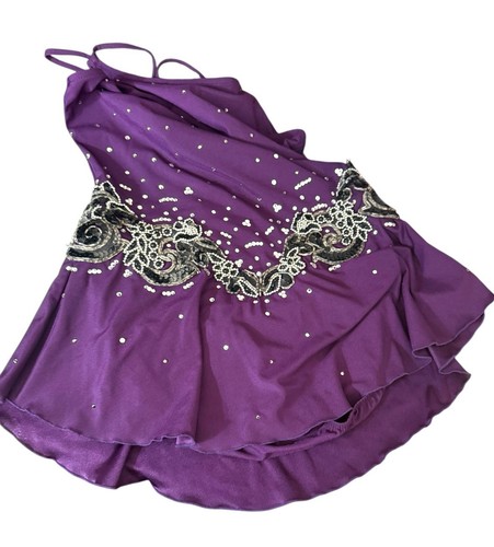 Del Arbour Women’s 8/10 Purple Figure Skating Competition Dress Swarovski - Picture 10 of 16