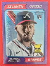2023 Topps Heritage  Michael Harris II #30 Chrome Purple Refractor (RC) Centered