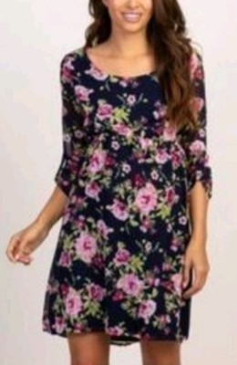 PinkBlush Maternity Floral Navy Dress-XL