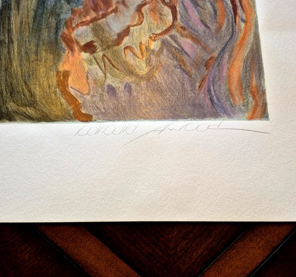 Barbara A. Madera "Dos Hermanas" A.P. Serigrafía firmada a mano 11/35 32x29 edición limitada. Foto 4 de 4