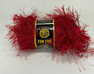 Lion Brand Yarn - Fun Fur - Red - 1 skein