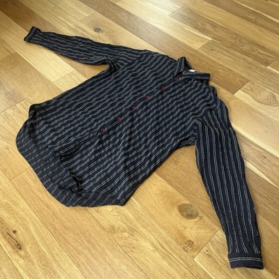 Vintage 80s/90s Giorgio Armani Mens Blue Striped Shirt Large | eBay UK