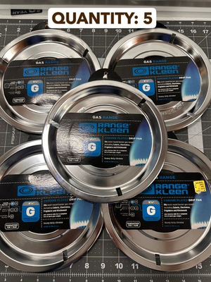 #ad #ad 5 PACK lot KLEEN RGP300 Style G 8.25quot; Round Heavy Duty Chrome Drip Pan Gas Range $38.47