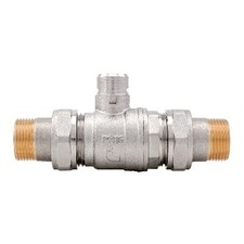 VALVOLA DI ZONA A SFERA A 2 VIE CON DOPPIO BOCCHETTONE 3/4 DN 20