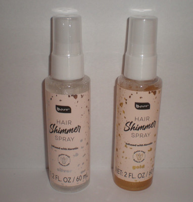 b.pure Hair Shimmer Spray Infused with Keratin 2 bottles 1 Silver 1 Gold