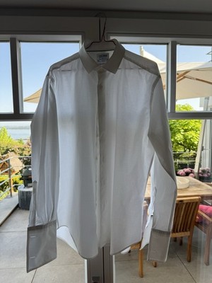 T.M. Lewin - 16,5/42 - 34,5/87 - Slim Fit - Doppelmanschette - weiß - Hemd - TOP