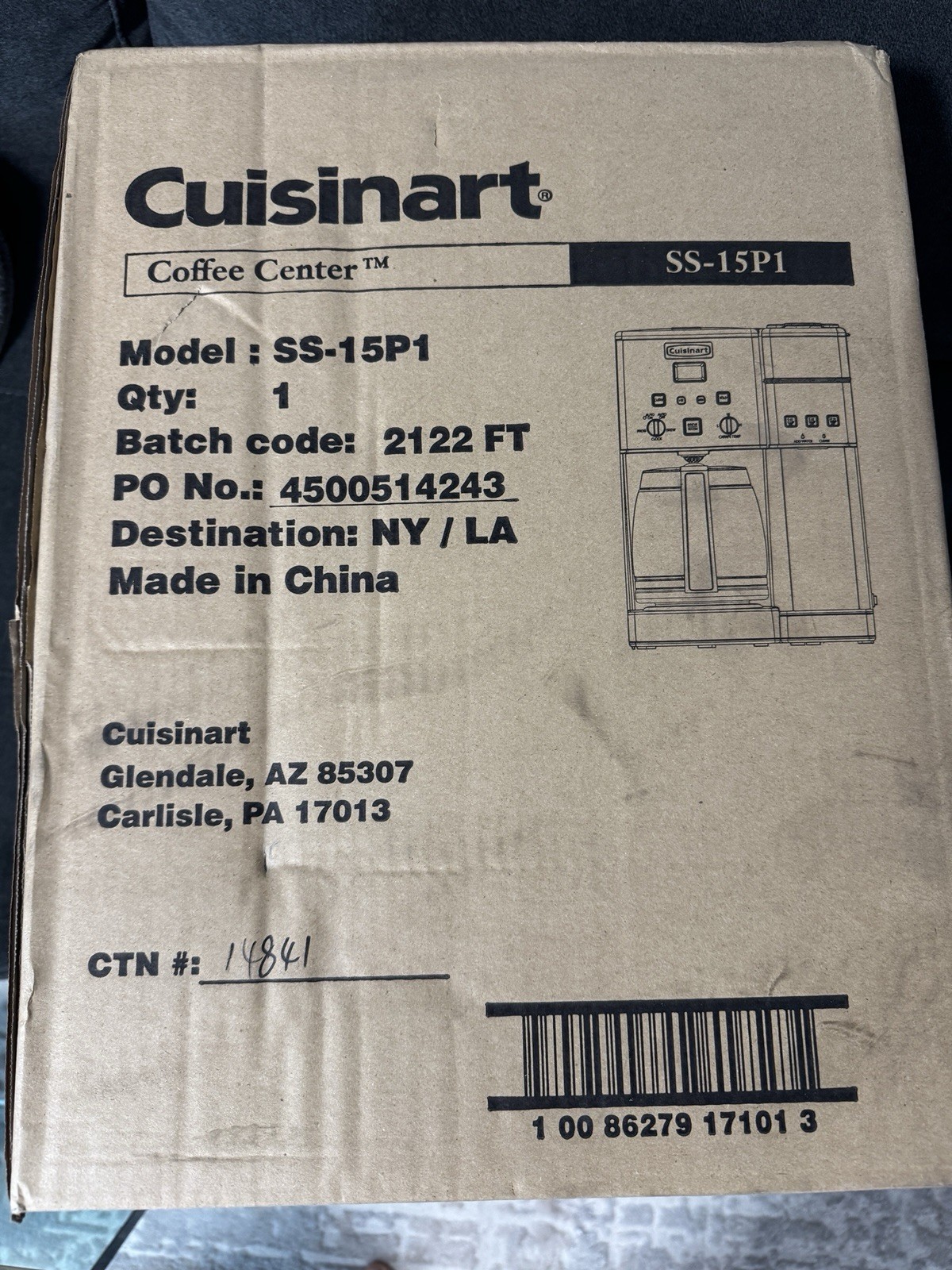 Cuisinart SS-15P1 Filter Coffee Machine 13.3x17.5x12.6 in 12.2 lbs