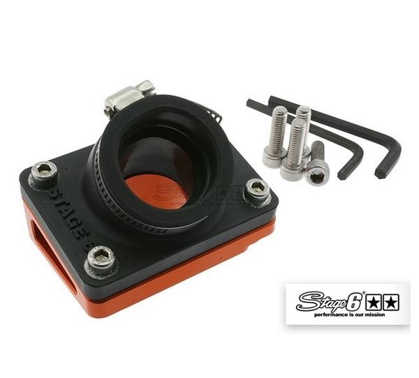 Système d'admission Stage 6 28mm Piaggio Typhoon NRG kit cale pipe orange tuning