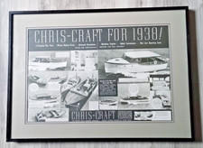 1937 Original Print AD / Chris~Craft for 1938 Framed Behind Glass