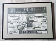 1937 Original Print AD / Chris~Craft for 1938 Framed Behind Glass