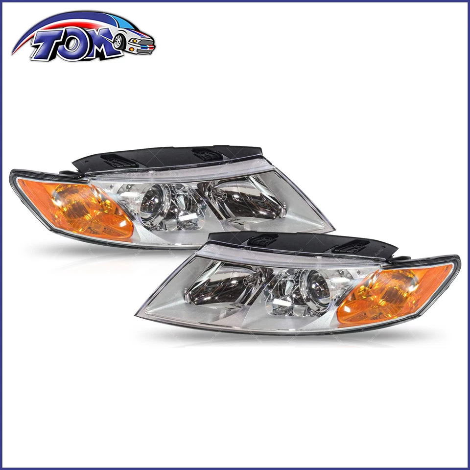 Front Left & Right Chrome Bezel Headlights For 2009-2010 Kia Optima Magentis Foto 2 de 4