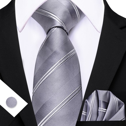 Men's Tie Classic Wedding Casual Necktie and Pocket Square Cufflinks Set Paisley - Picture 202 of 241