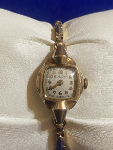Bulova Gold Manual Wind Watch Womens